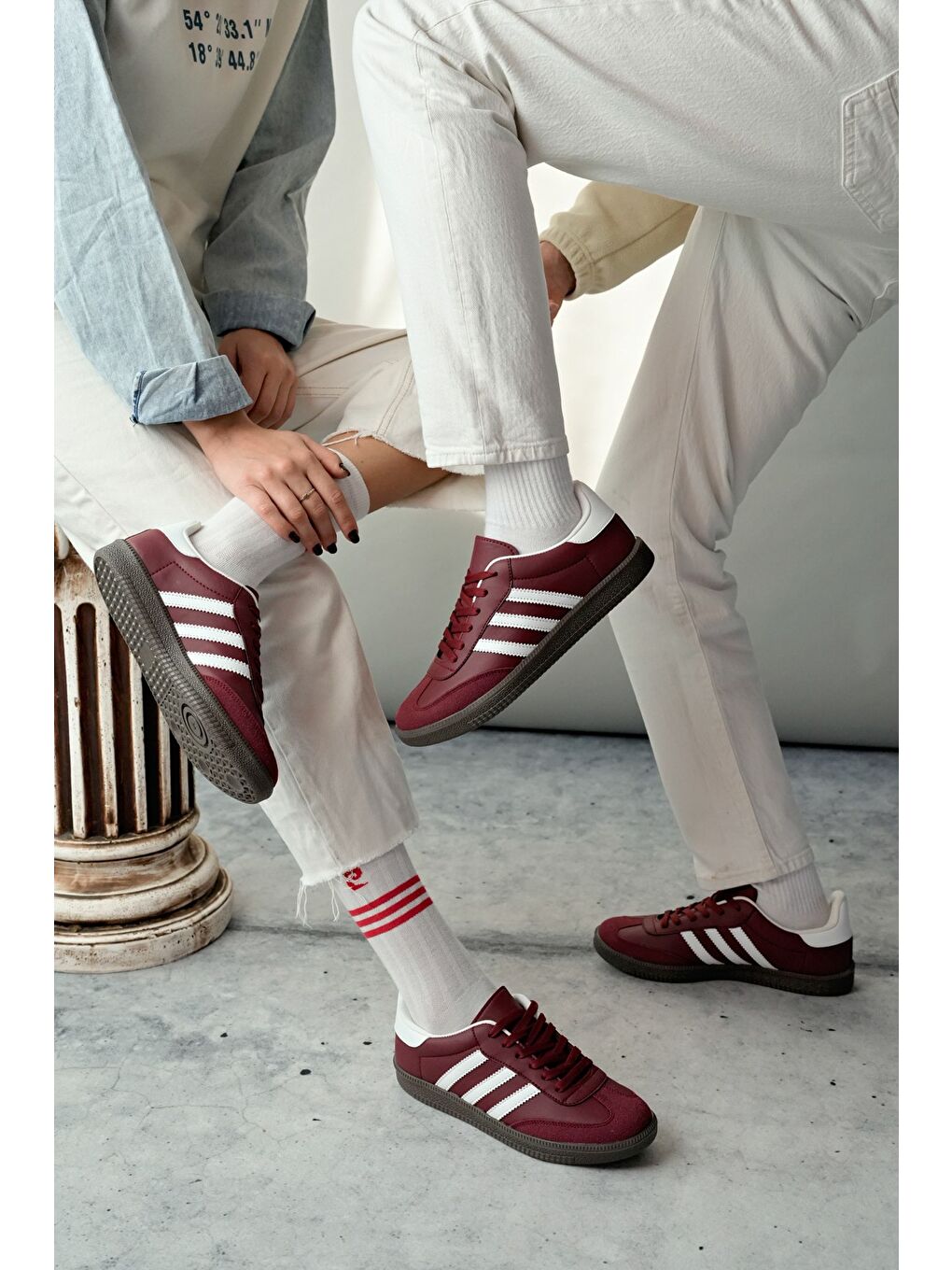 Bordo JABBAR Unisex Ortopedik Günlük Bağcıklı Yürüyüş Koşu Sneaker Spor Ayakkabı-1