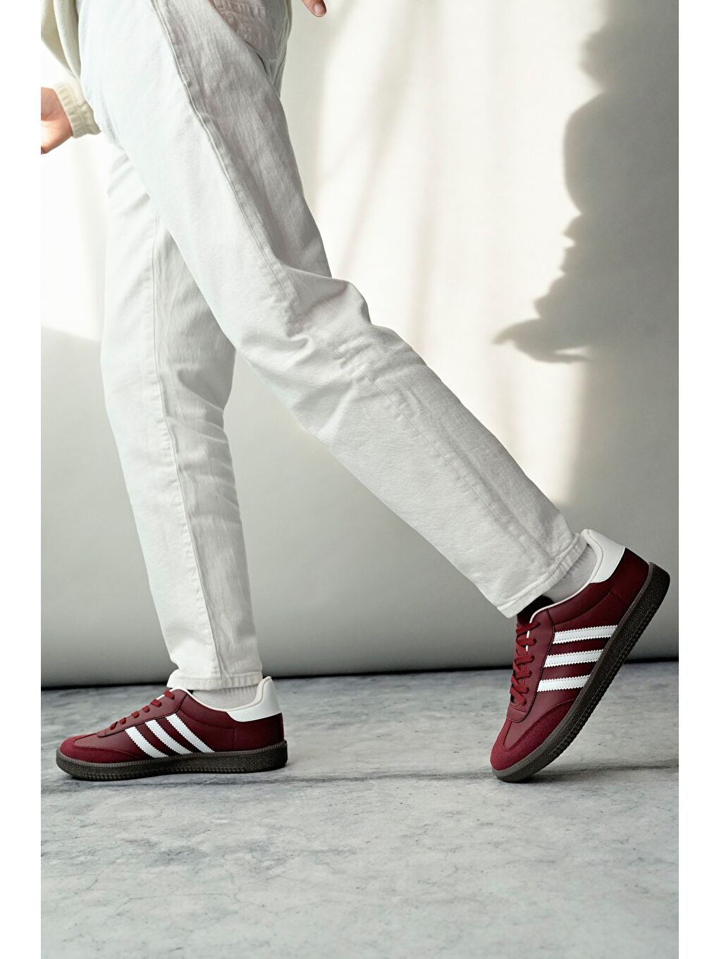 Bordo JABBAR Unisex Ortopedik Günlük Bağcıklı Yürüyüş Koşu Sneaker Spor Ayakkabı-5