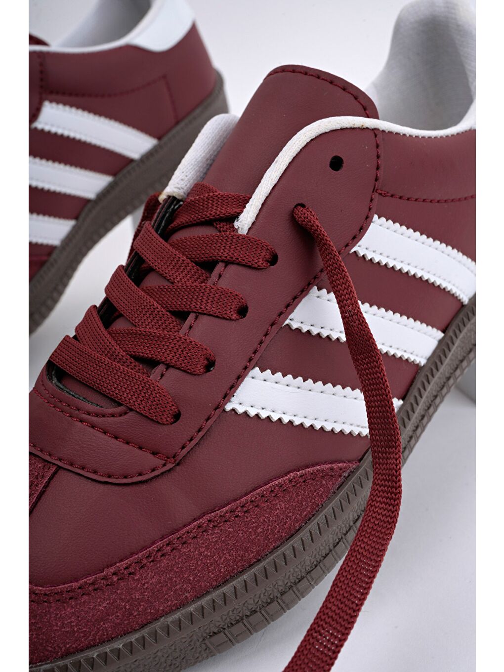 Bordo JABBAR Unisex Ortopedik Günlük Bağcıklı Yürüyüş Koşu Sneaker Spor Ayakkabı-8