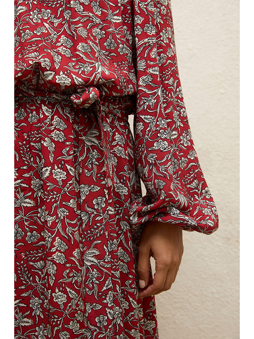 Renksiz Viskon Desenli Elbise Ethnıc-2