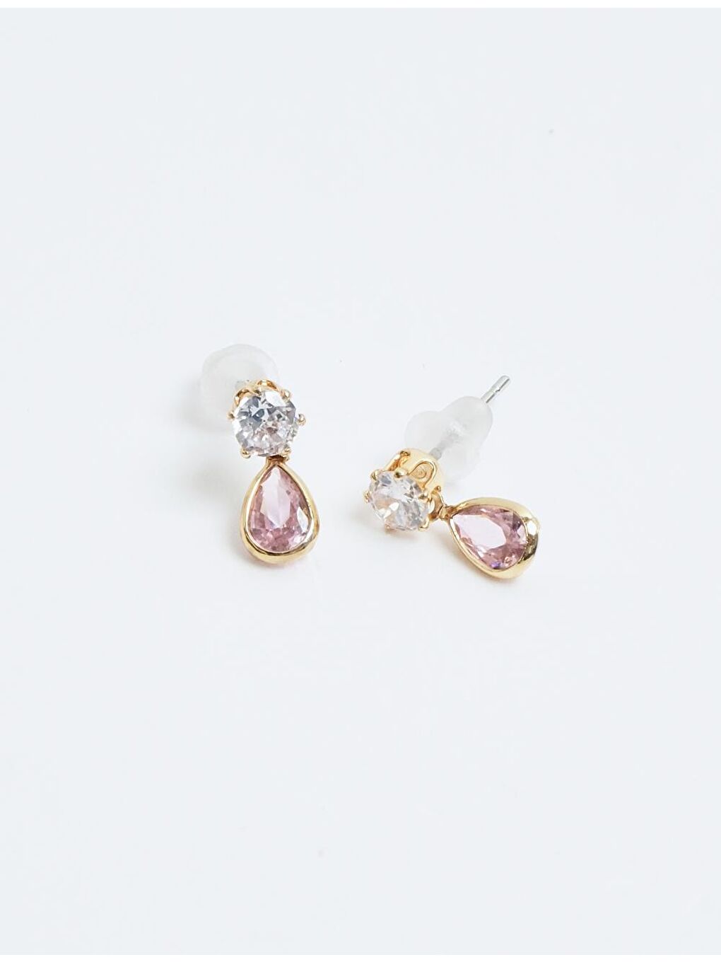 Pembe Damla Taş Figürlü Küpe