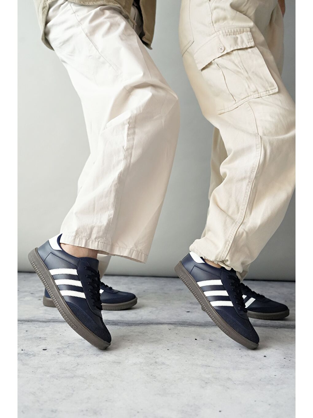 Muggo Lacivert JABBAR Unisex Ortopedik Günlük Bağcıklı Yürüyüş Koşu Sneaker Spor Ayakkabı - 2