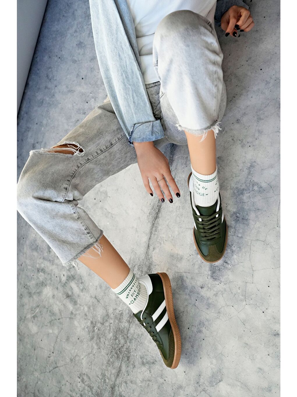 Haki GORDON Unisex Ortopedik Günlük Bağcıklı Yürüyüş Koşu Sneaker Spor Ayakkabı-1