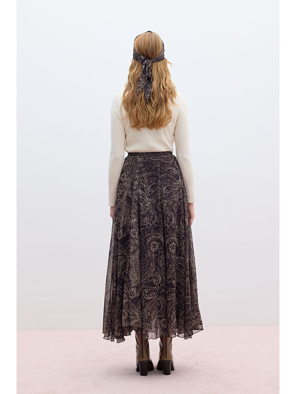 Karışık Volanlı Geniş Etek Freesıa-7