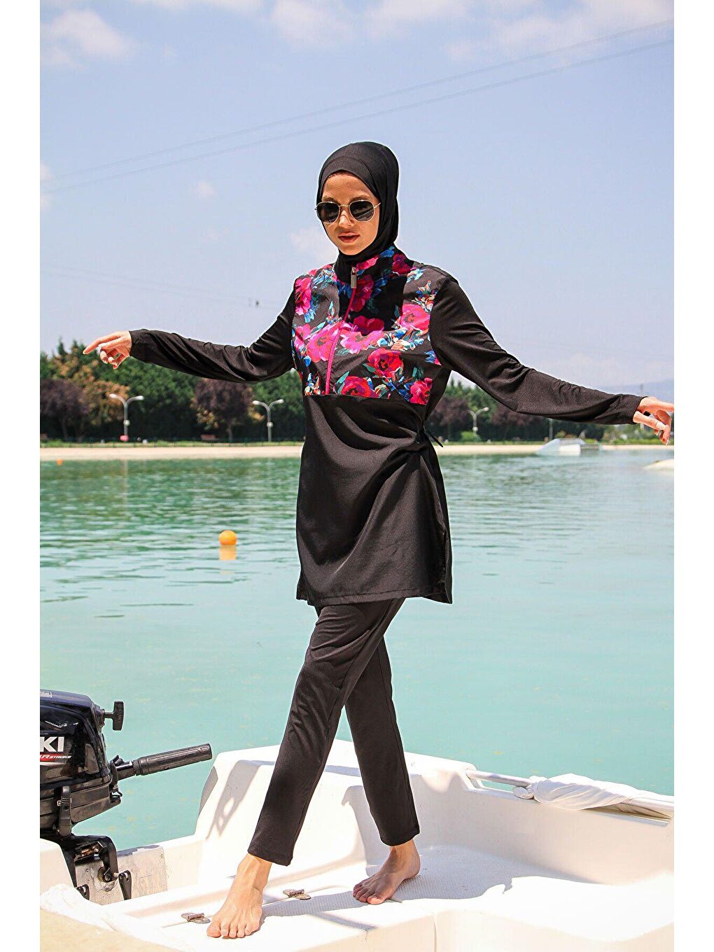 Siyah Tam Kapalı Tesettür Mayo M2268-2