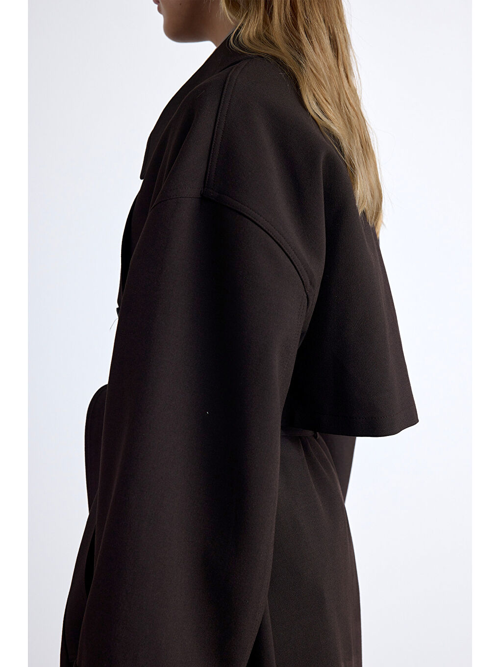 Kahverengi Nicola Kruvaze Trençkot Acı Kahve-3