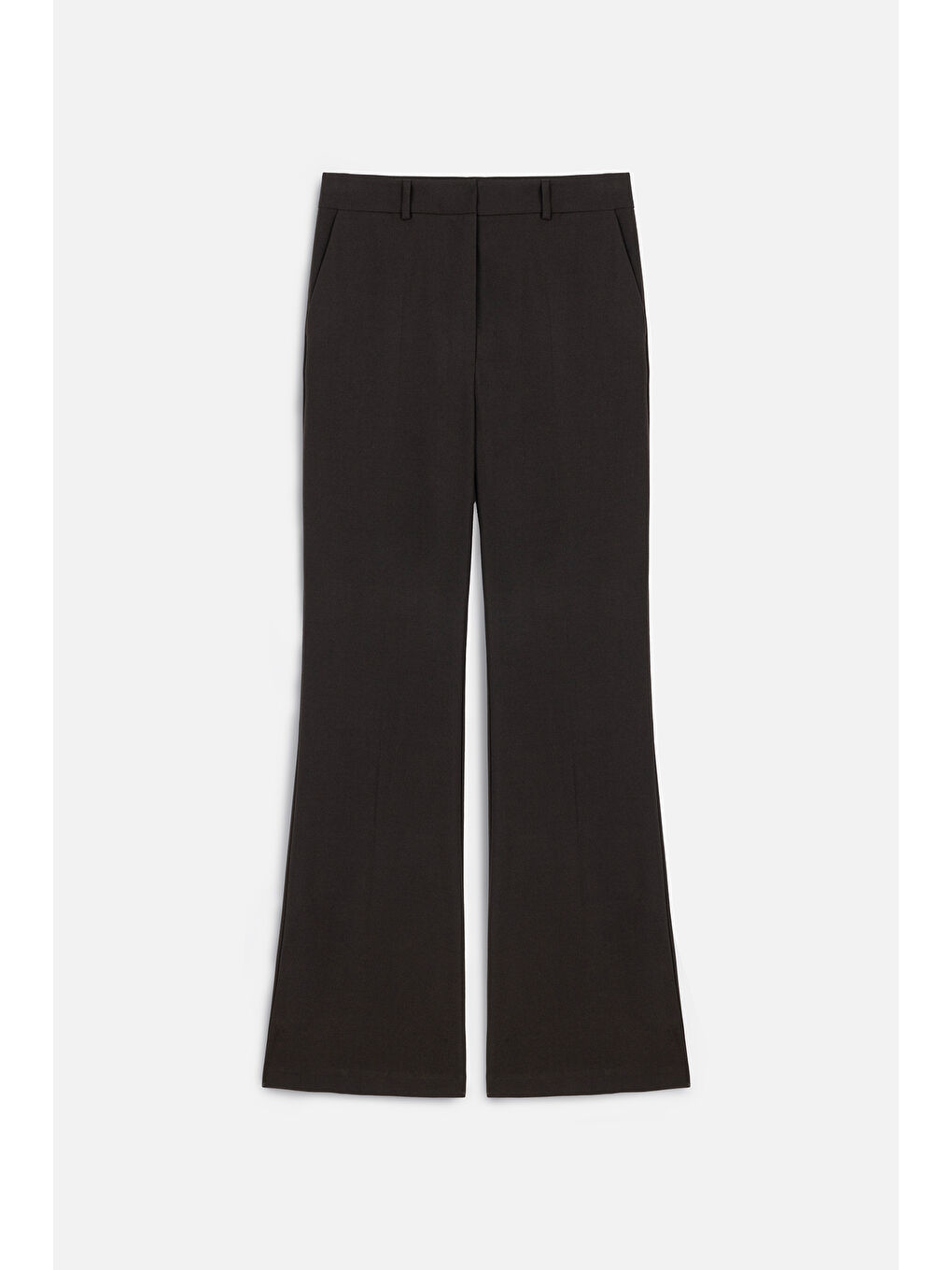 Kahverengi Flare Paça Klasik Pantolon Acı Kahve-1
