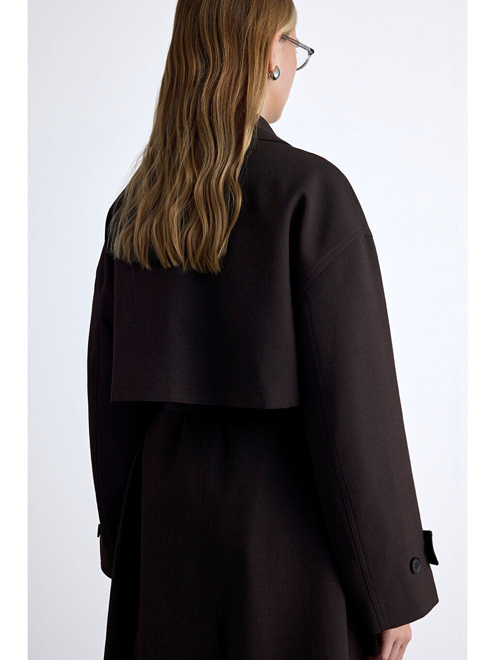 Kahverengi Nicola Kruvaze Trençkot Acı Kahve-4