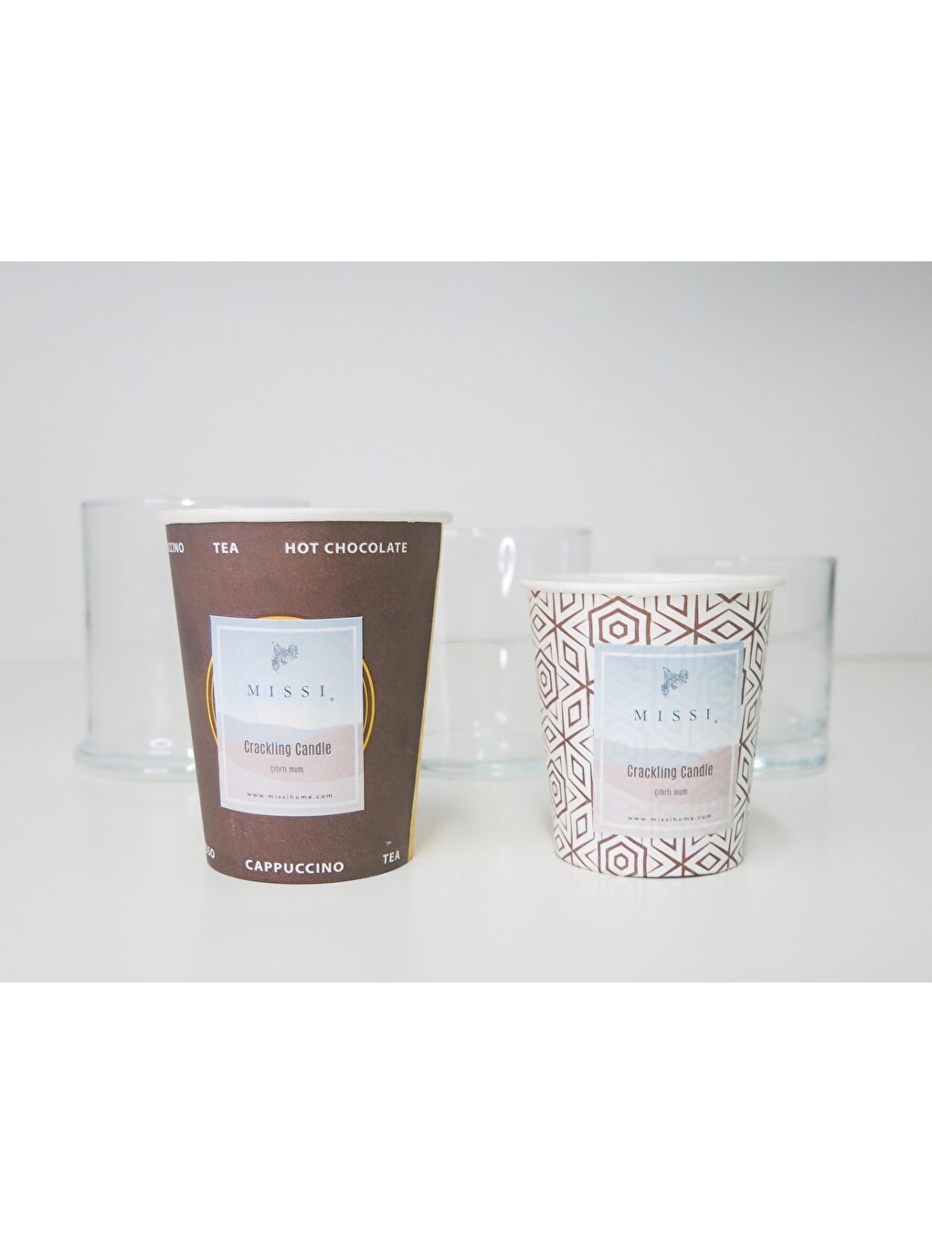 Ekru Ahşap Fitilli Çıtırtılı (Crackling) Palo Santo Vegan Refil Mum 130 gr-7