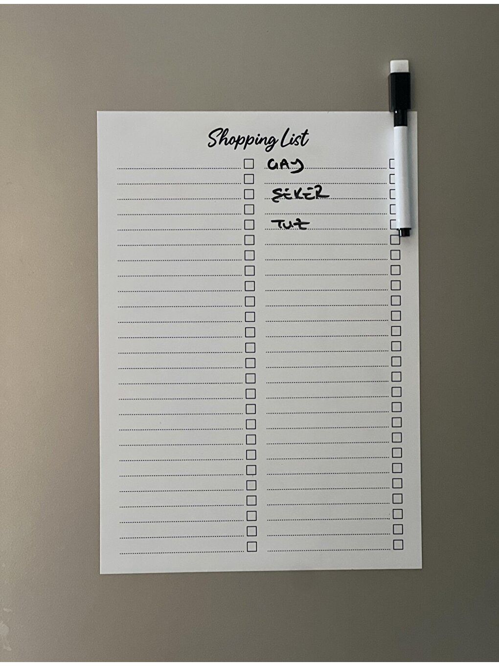 La'moon Home Beyaz Buzdolabı Üstü Planlayıcı Shopping List Magnet