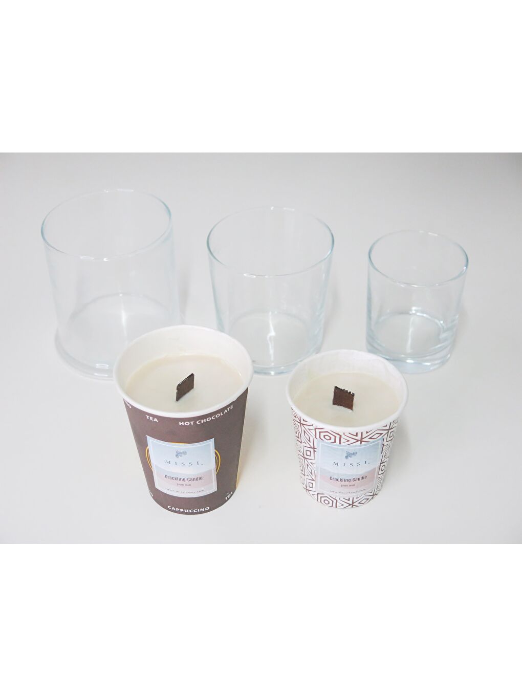 Ekru Ahşap Fitilli Çıtırtılı (Crackling) Palo Santo Vegan Refil Mum 130 gr-8