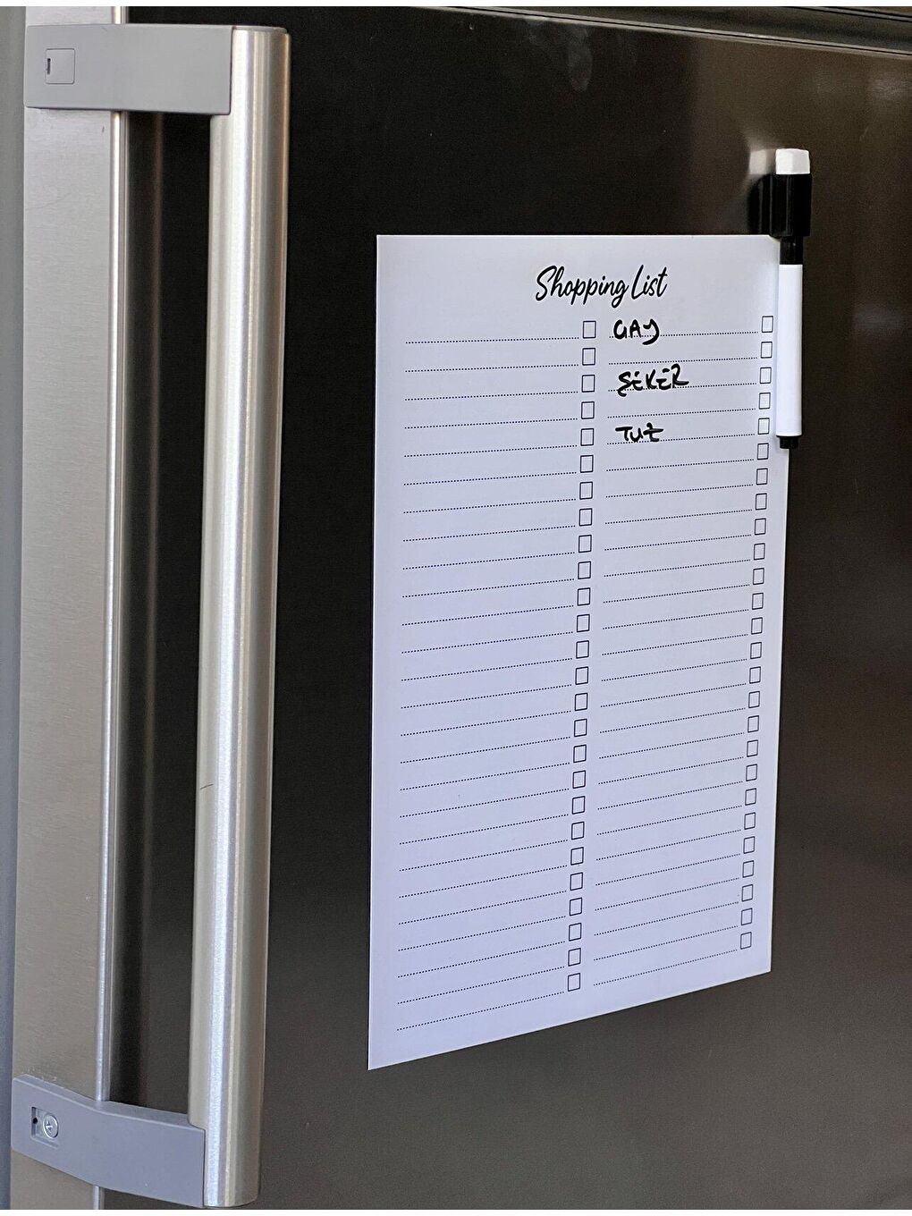 La'moon Home Beyaz Buzdolabı Üstü Planlayıcı Shopping List Magnet - 2