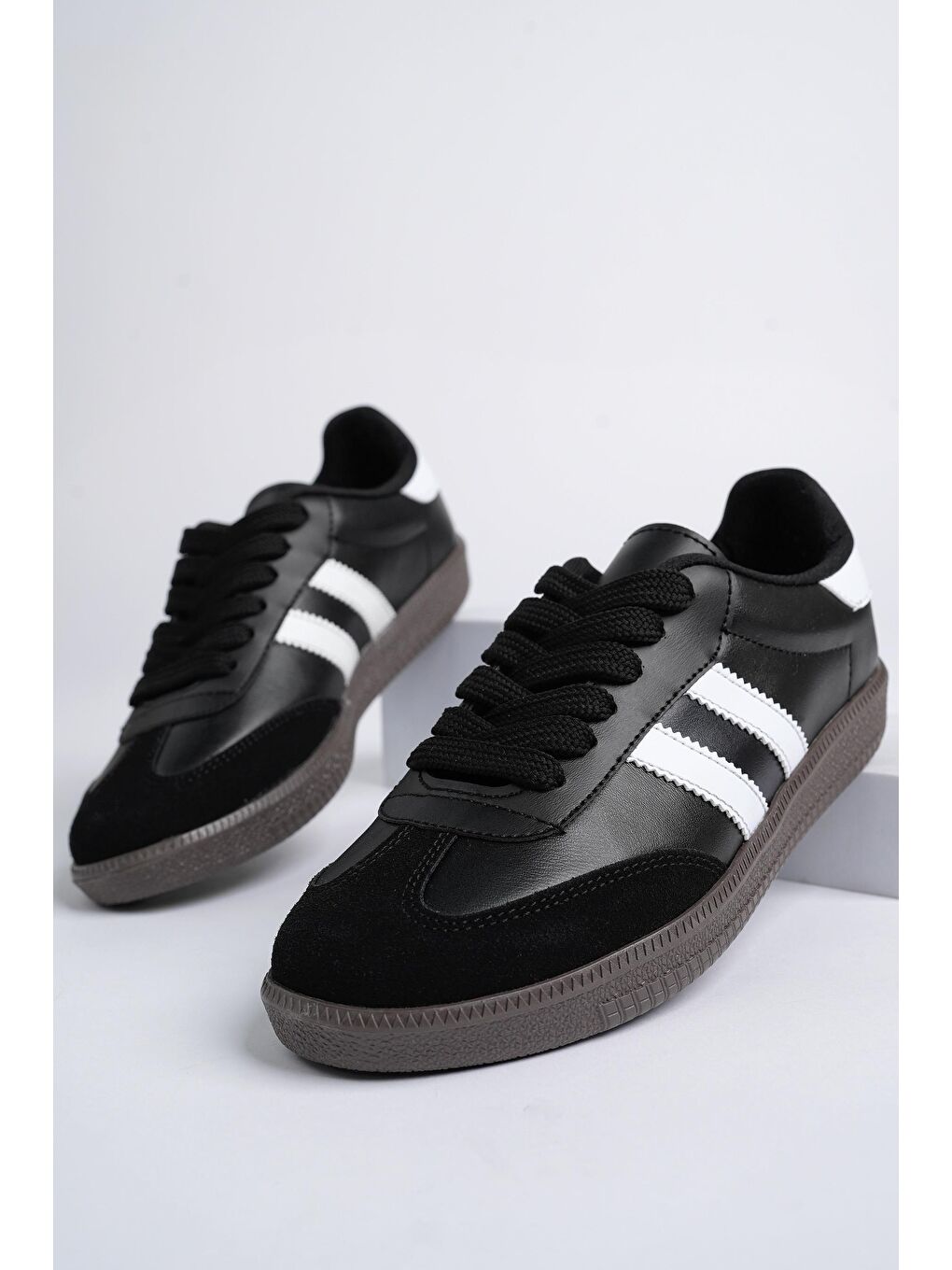 Siyah GORDON Unisex Ortopedik Günlük Bağcıklı Yürüyüş Koşu Sneaker Spor Ayakkabı-1