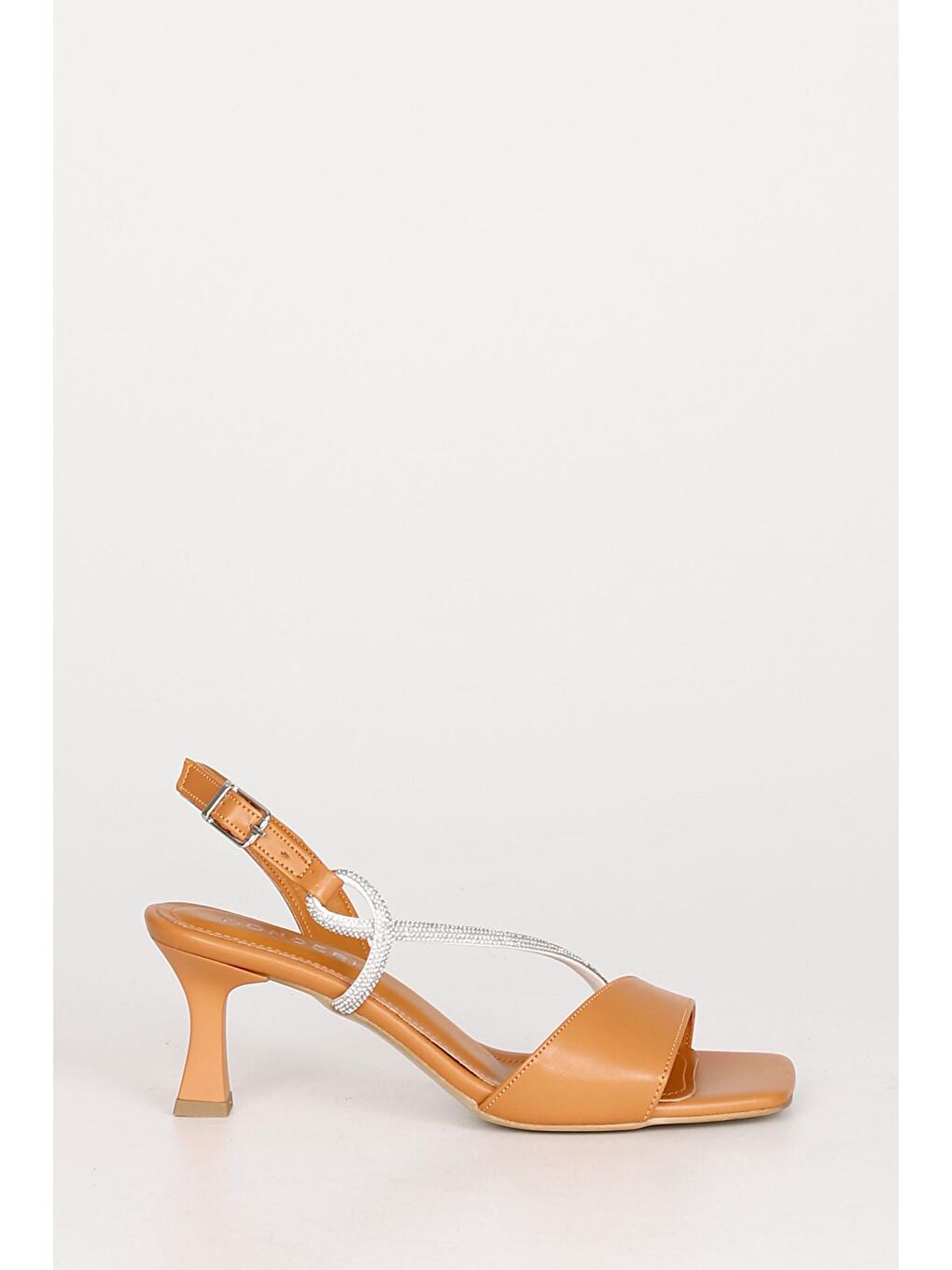 Turuncu Kadeh Topuklu Bantlı Kadın Sandalet 35088-3
