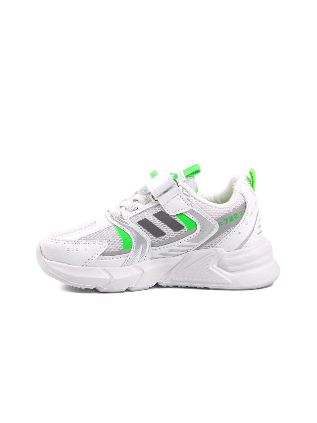722Y-P Beyaz-Fosfor Yeşil Çocuk Spor Ayakkabı-1