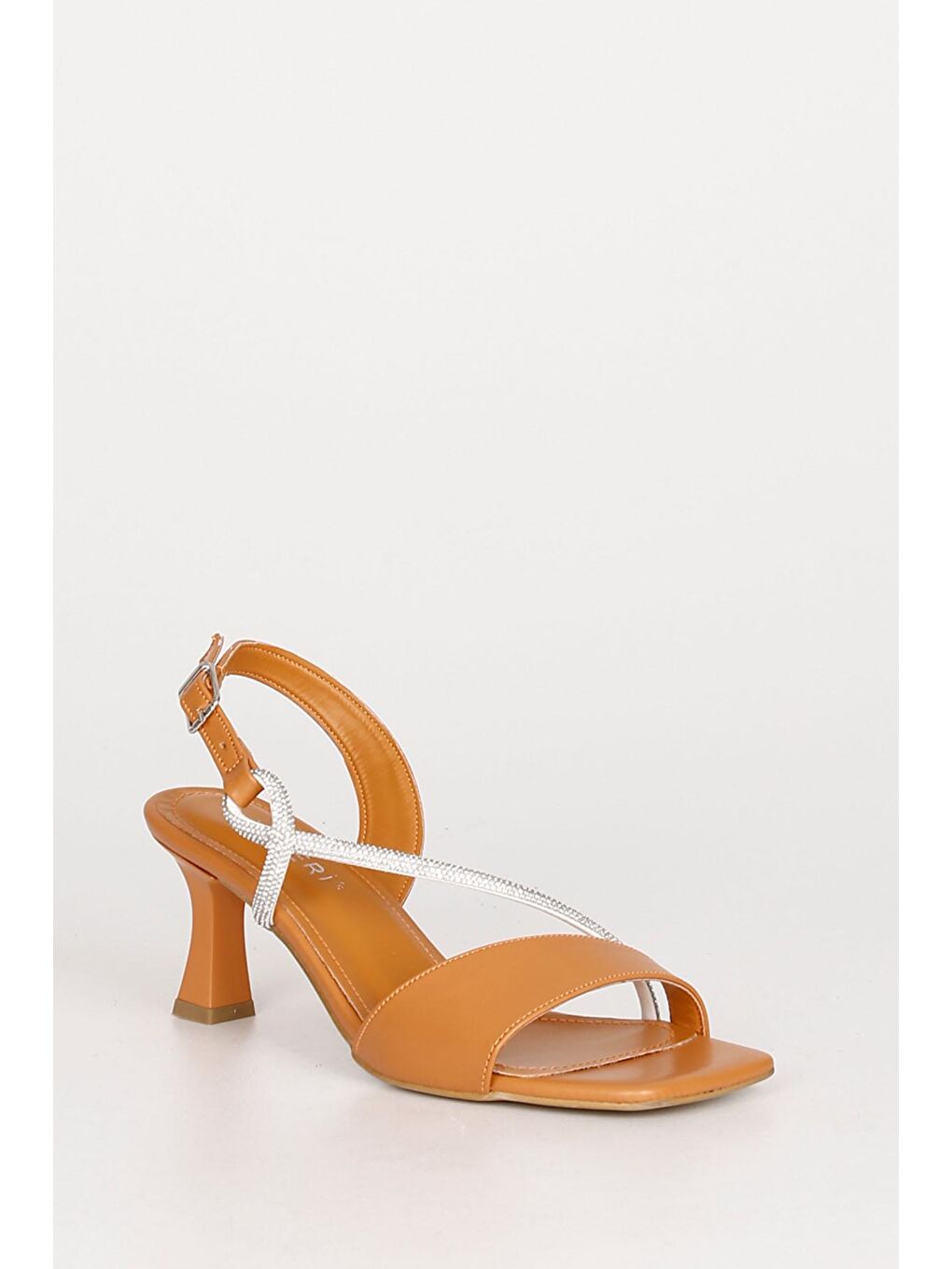 Turuncu Kadeh Topuklu Bantlı Kadın Sandalet 35088-4