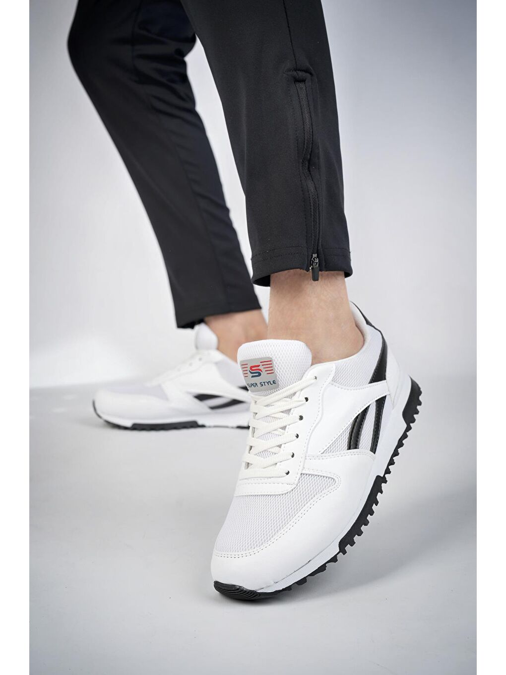 Muggo Beyaz MGMORİS Unisex Günlük Garantili Yürüyüş Koşu Sneaker Spor Ayakkabı - 1