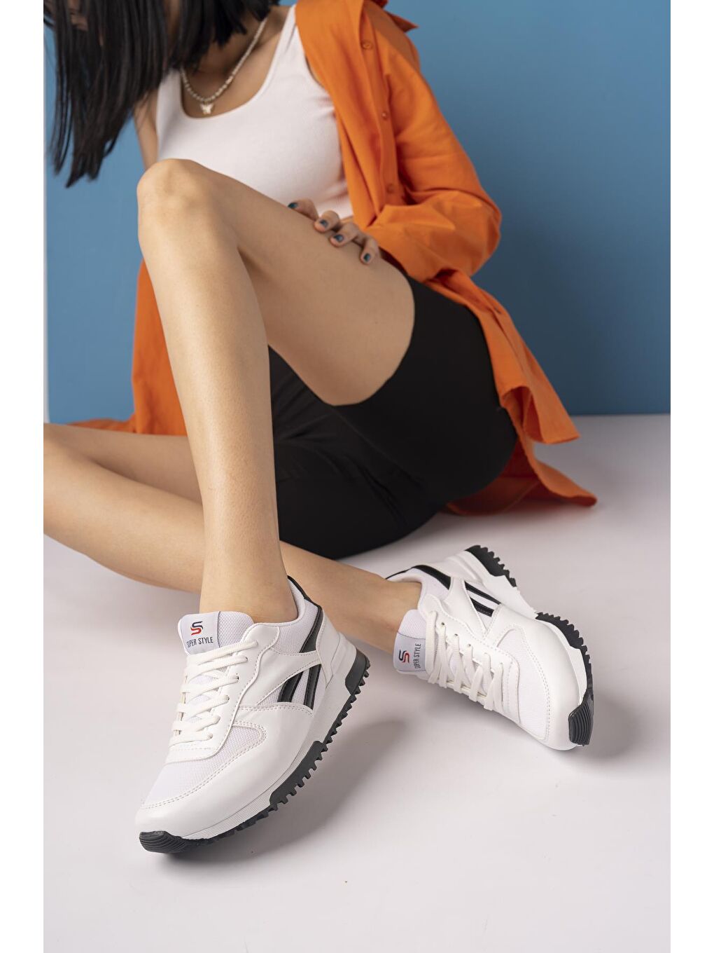 Muggo Beyaz MGMORİS Unisex Günlük Garantili Yürüyüş Koşu Sneaker Spor Ayakkabı - 3