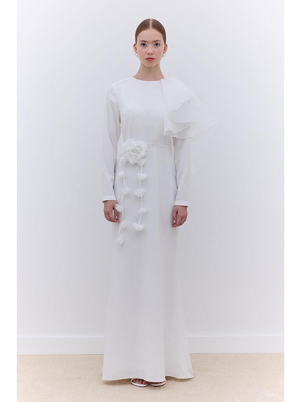 Laura Abiye Elbise Ekru-1