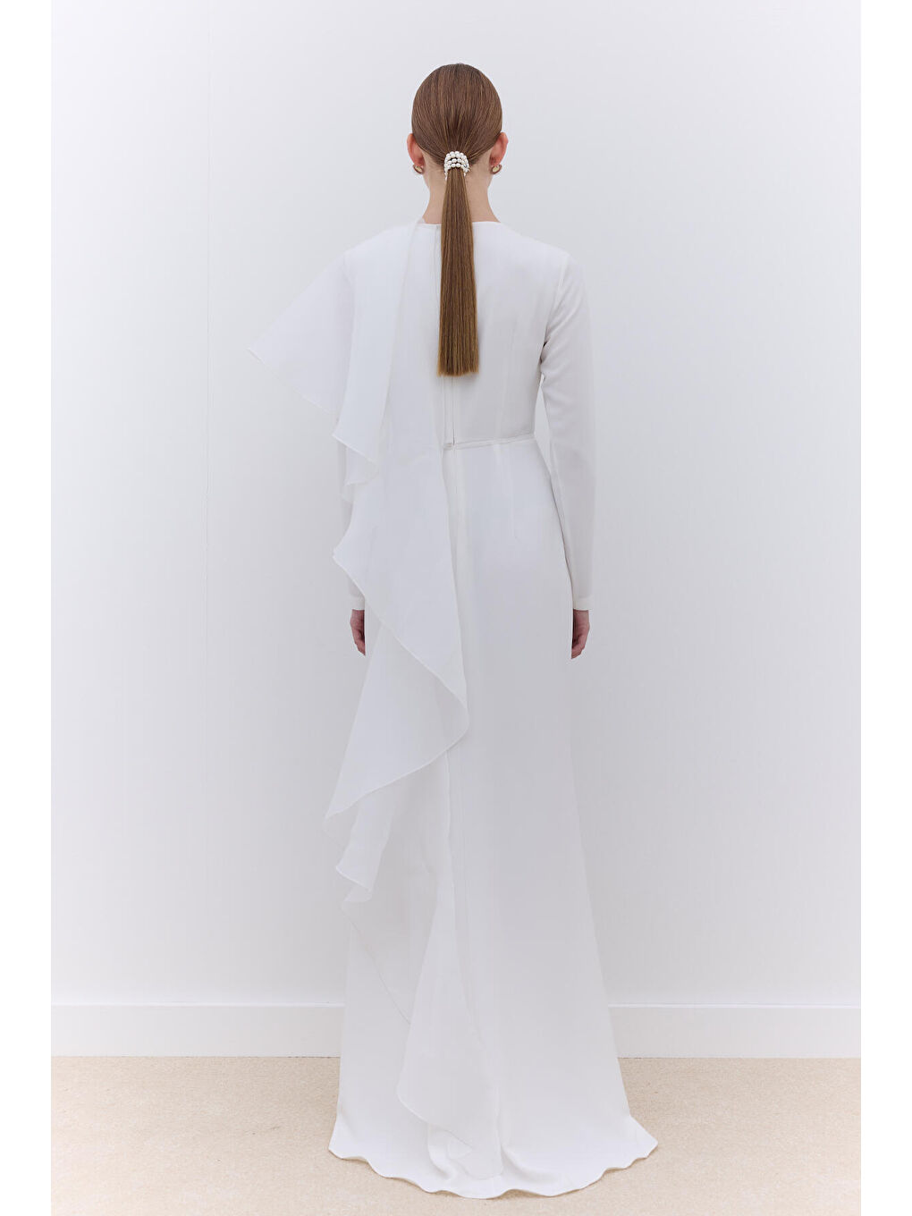 Laura Abiye Elbise Ekru-5