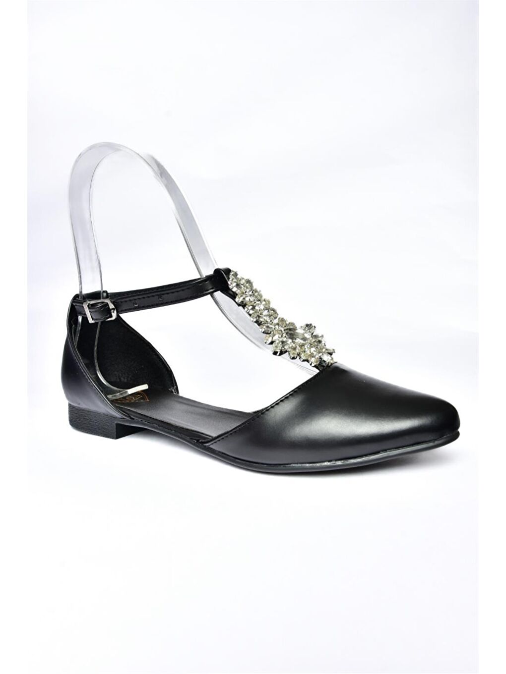 P726626009 Siyah Taş Detaylı Kadın Babet-4