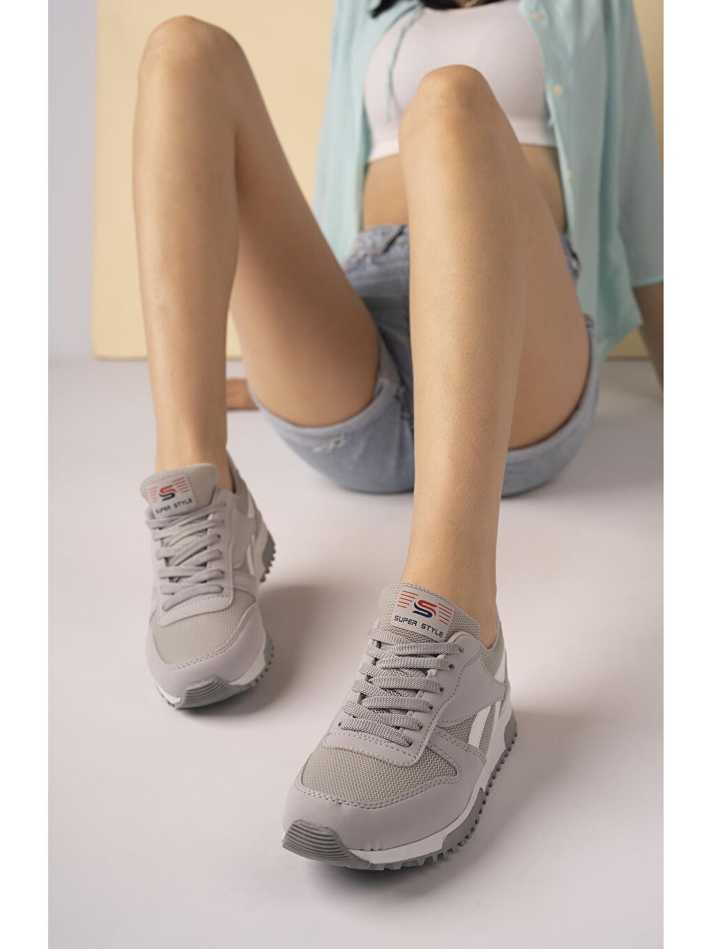 Gri MGMORİS Unisex Günlük Garantili Yürüyüş Koşu Sneaker Spor Ayakkabı-5