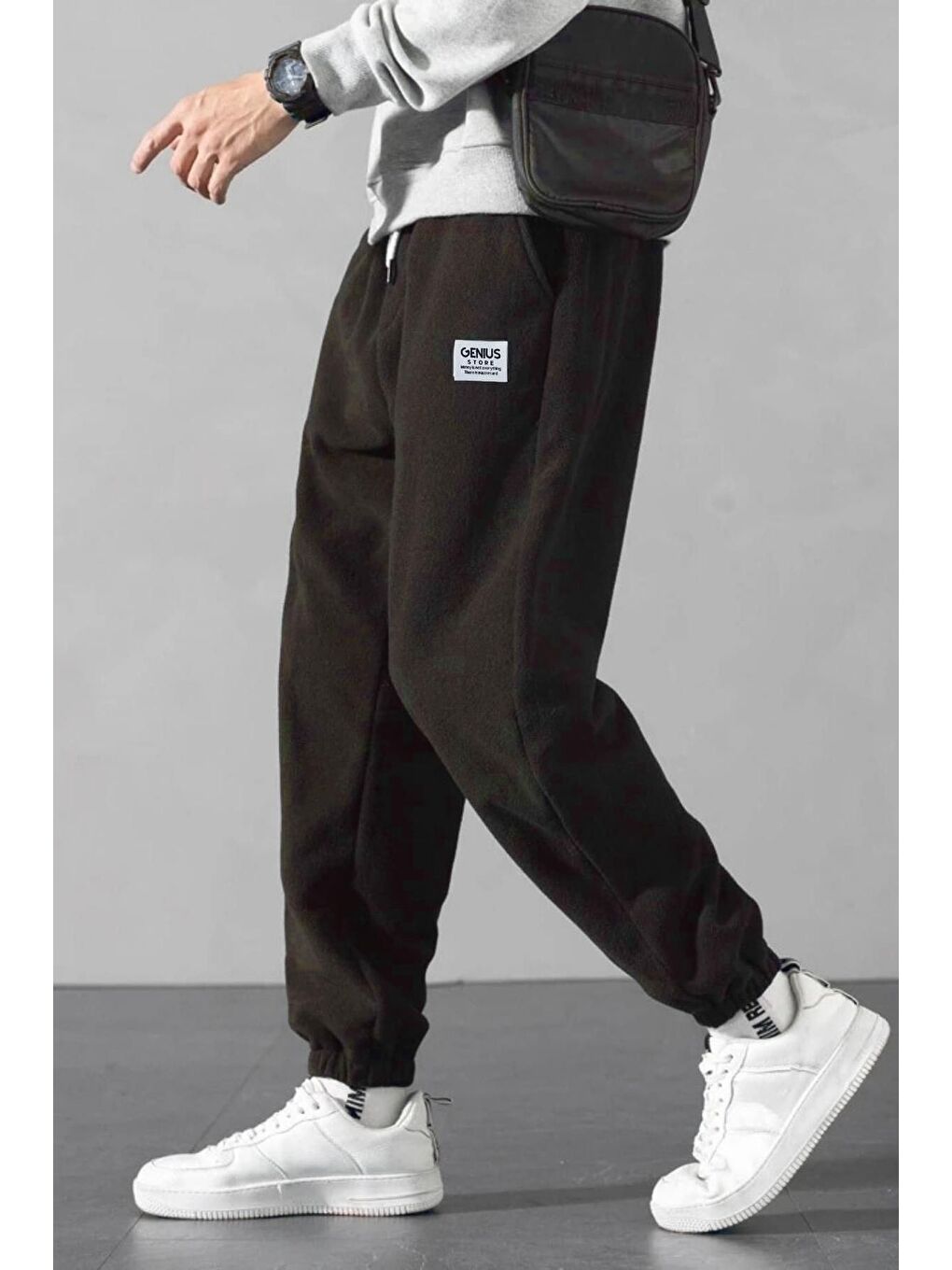 Haki STORE Erkek Polar Kumaş Oversize Eşofman Altı