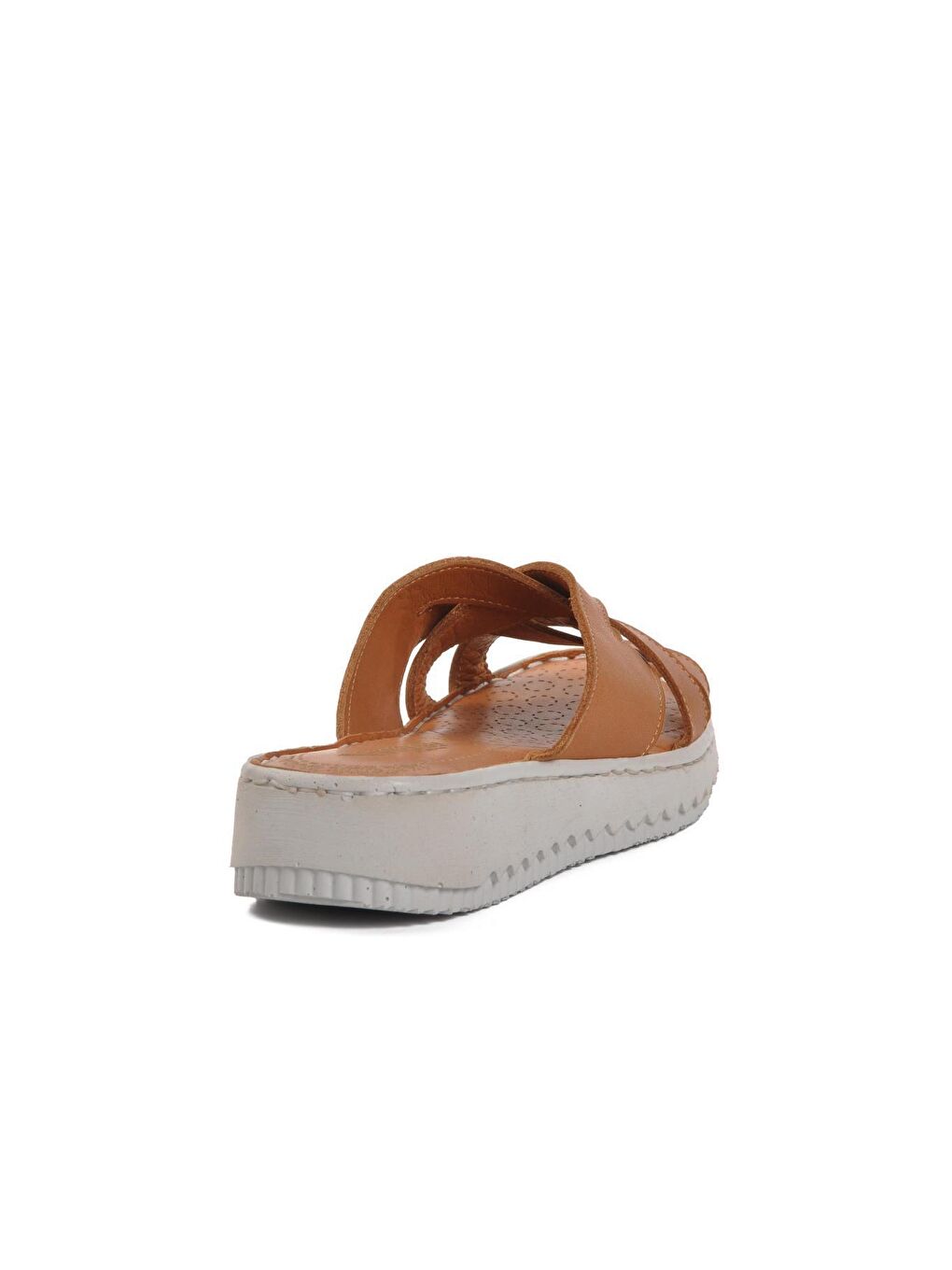 Kahverengi Taba İçi Dışı Hakiki Deri Kadın Terlik 9262-3