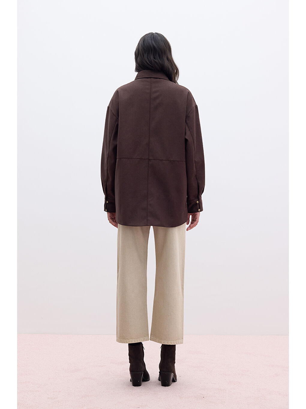 Kahverengi Suni Süet Gömlek Acı Kahve-6