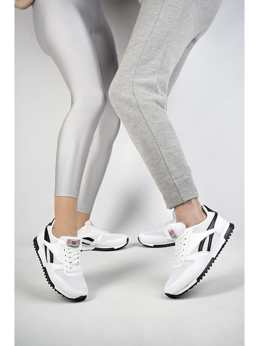 Muggo Beyaz Elvi Unisex Ortopedik Günlük  Yürüyüş Koşu Sneaker Spor Ayakkabı