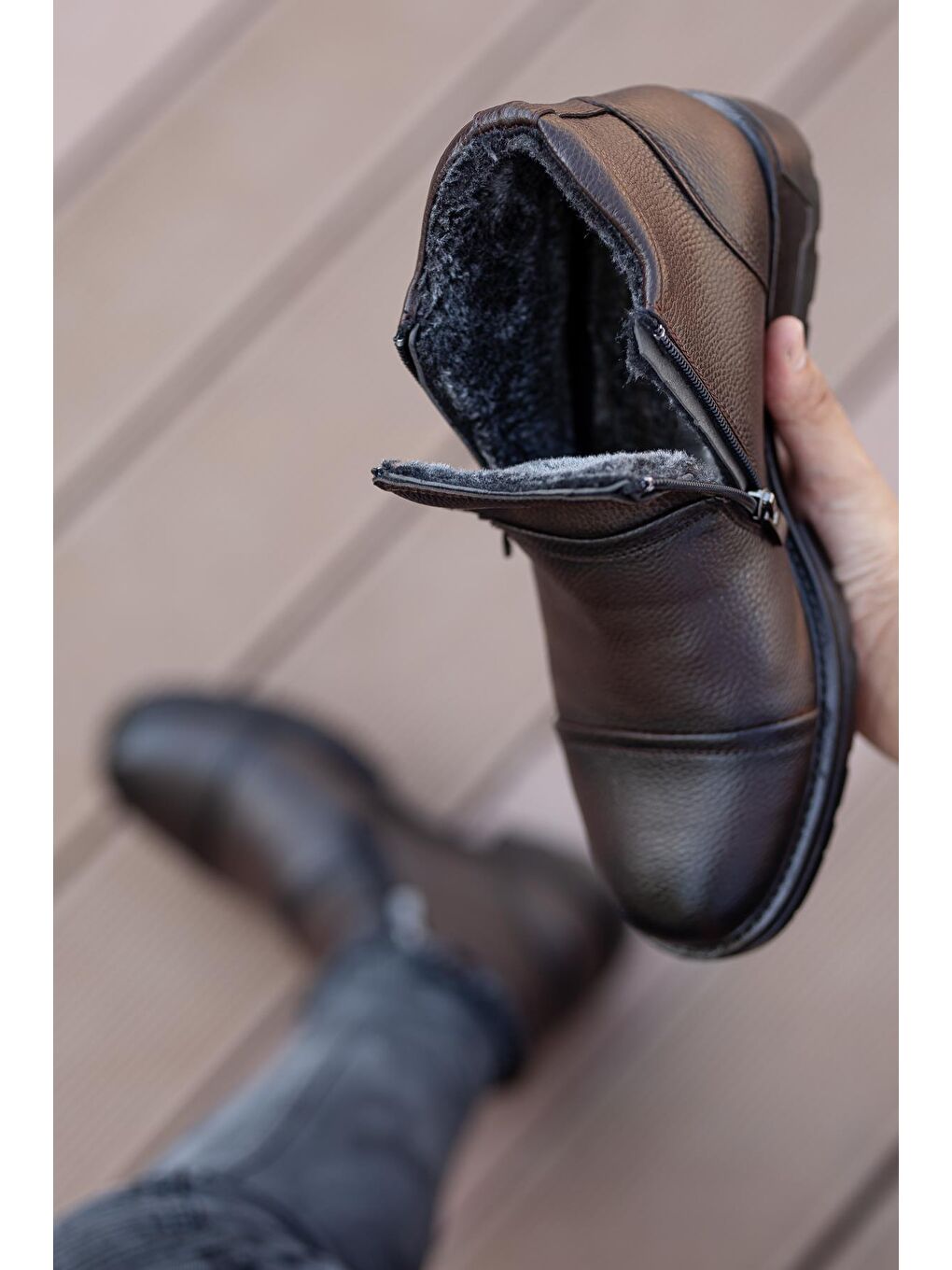 Kahverengi DEREK Kürklü Erkek Bot