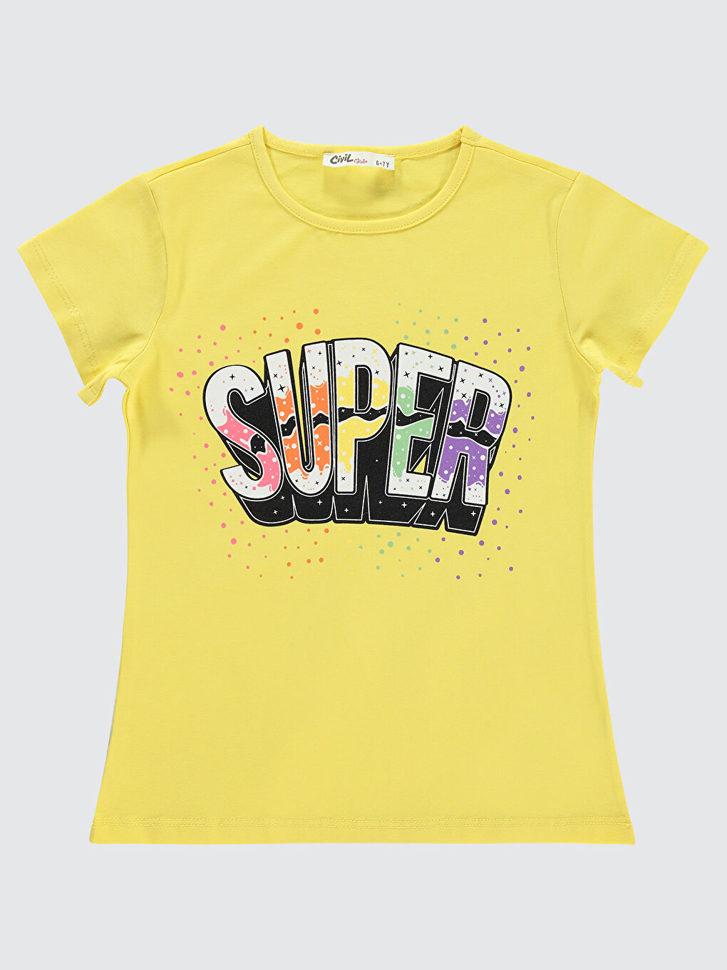 Girls Kız Çocuk Tişört 6-9 Yaş Sarı