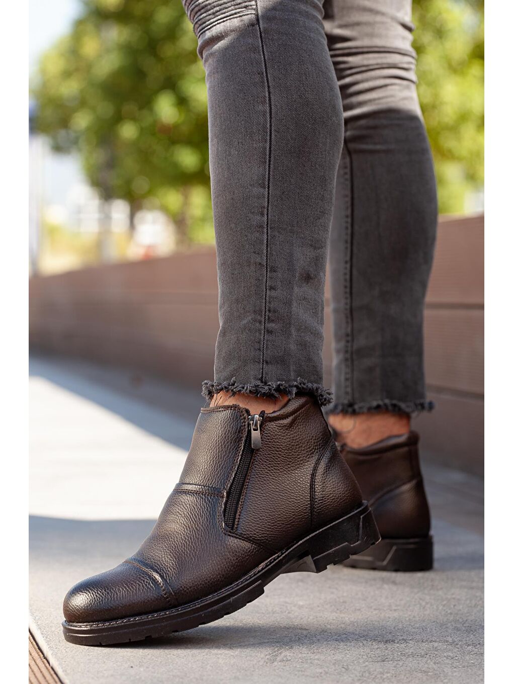 Kahverengi DEREK Kürklü Erkek Bot-2