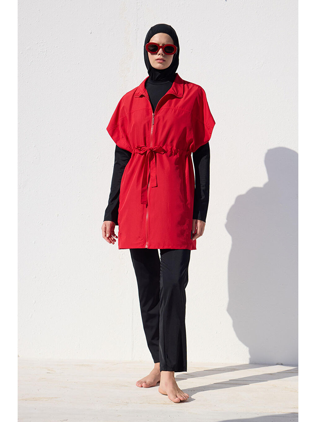 Kırmızı Tesettür Mayo Yelek-1