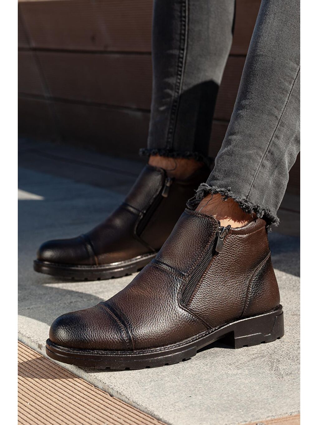 Kahverengi DEREK Kürklü Erkek Bot-3