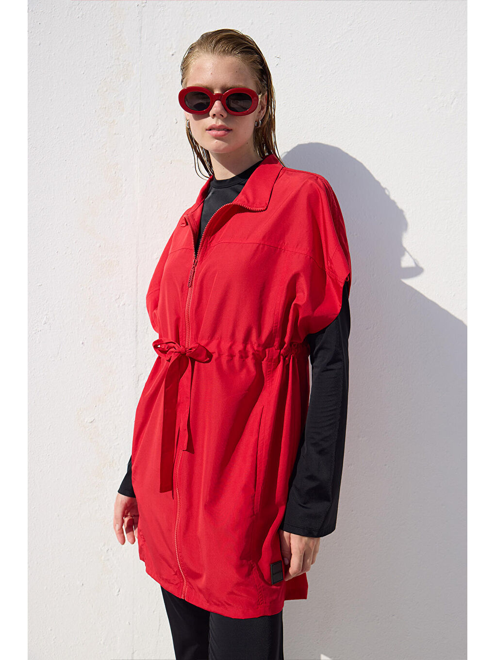 Kırmızı Tesettür Mayo Yelek-2