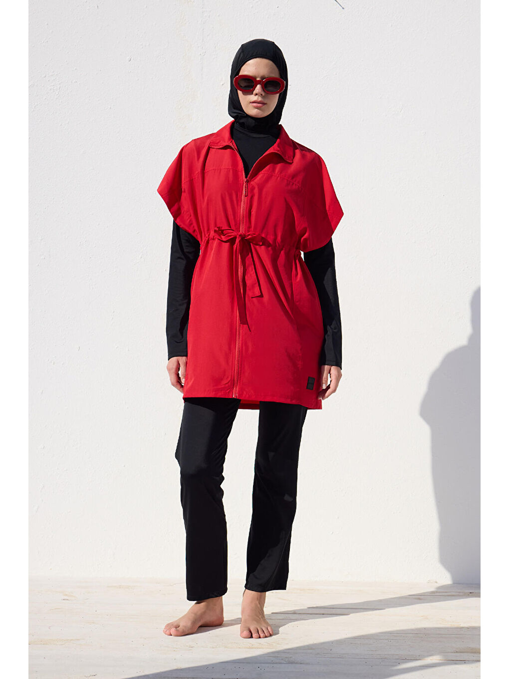 Kırmızı Tesettür Mayo Yelek-5