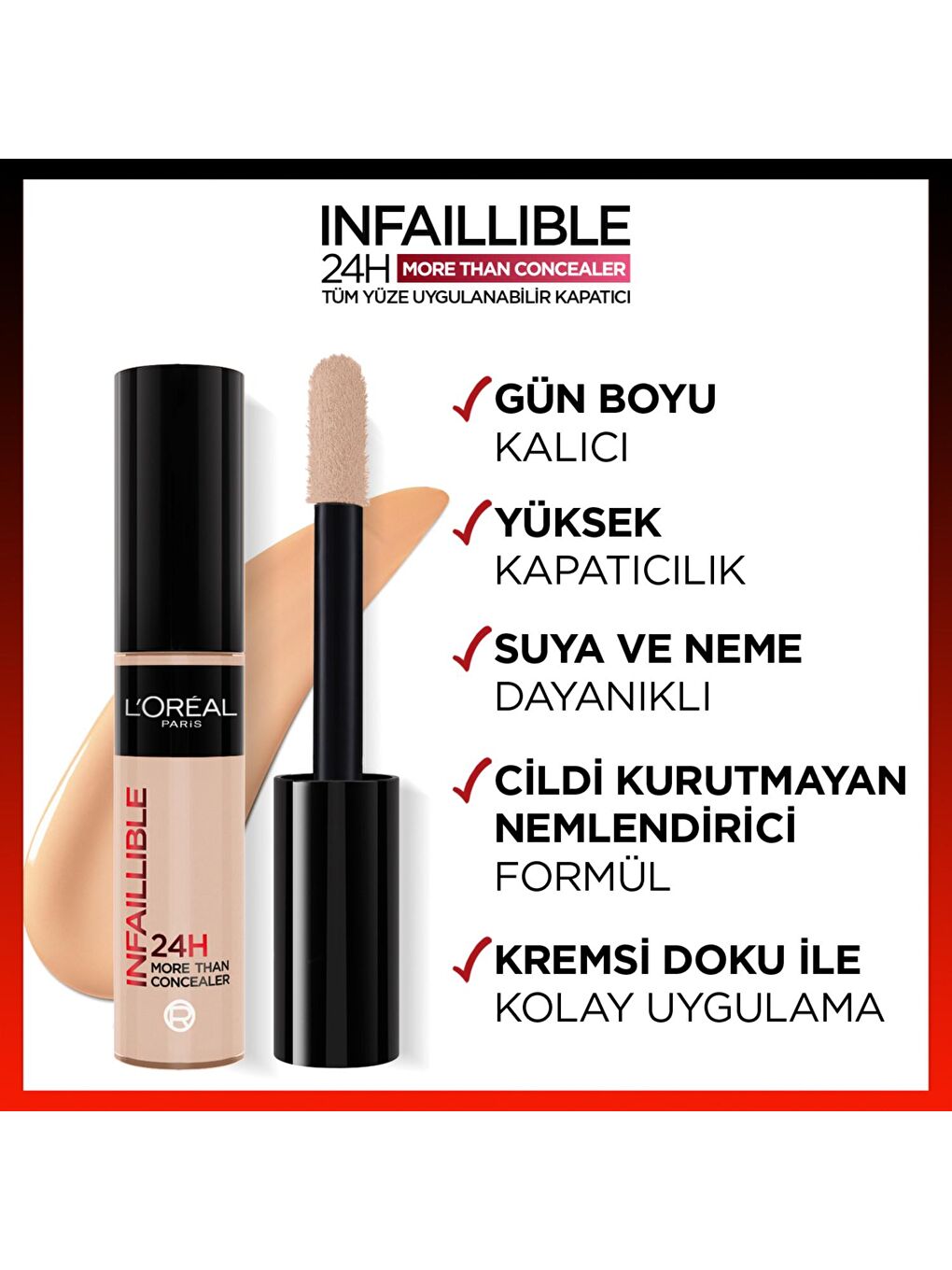 L'Oreal Paris Nude Infaillible Tüm Yüze Uygulanabilir Kapatıcı 322 Ivory - 3