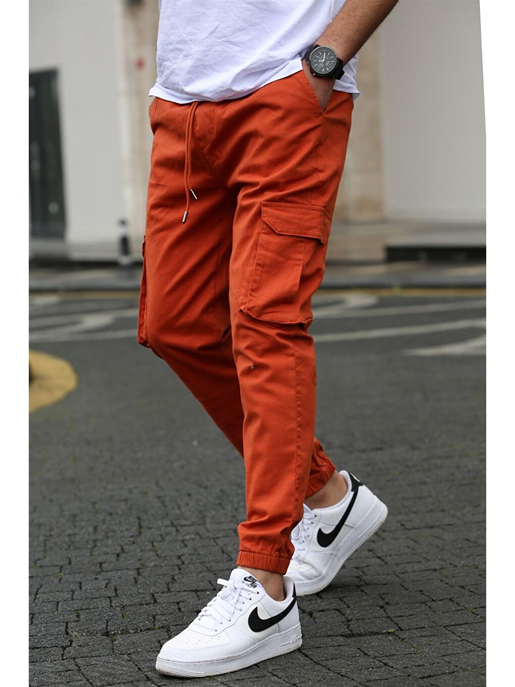 Kahverengi Erkek Kargo Cep Kiremit Pantolon 5447