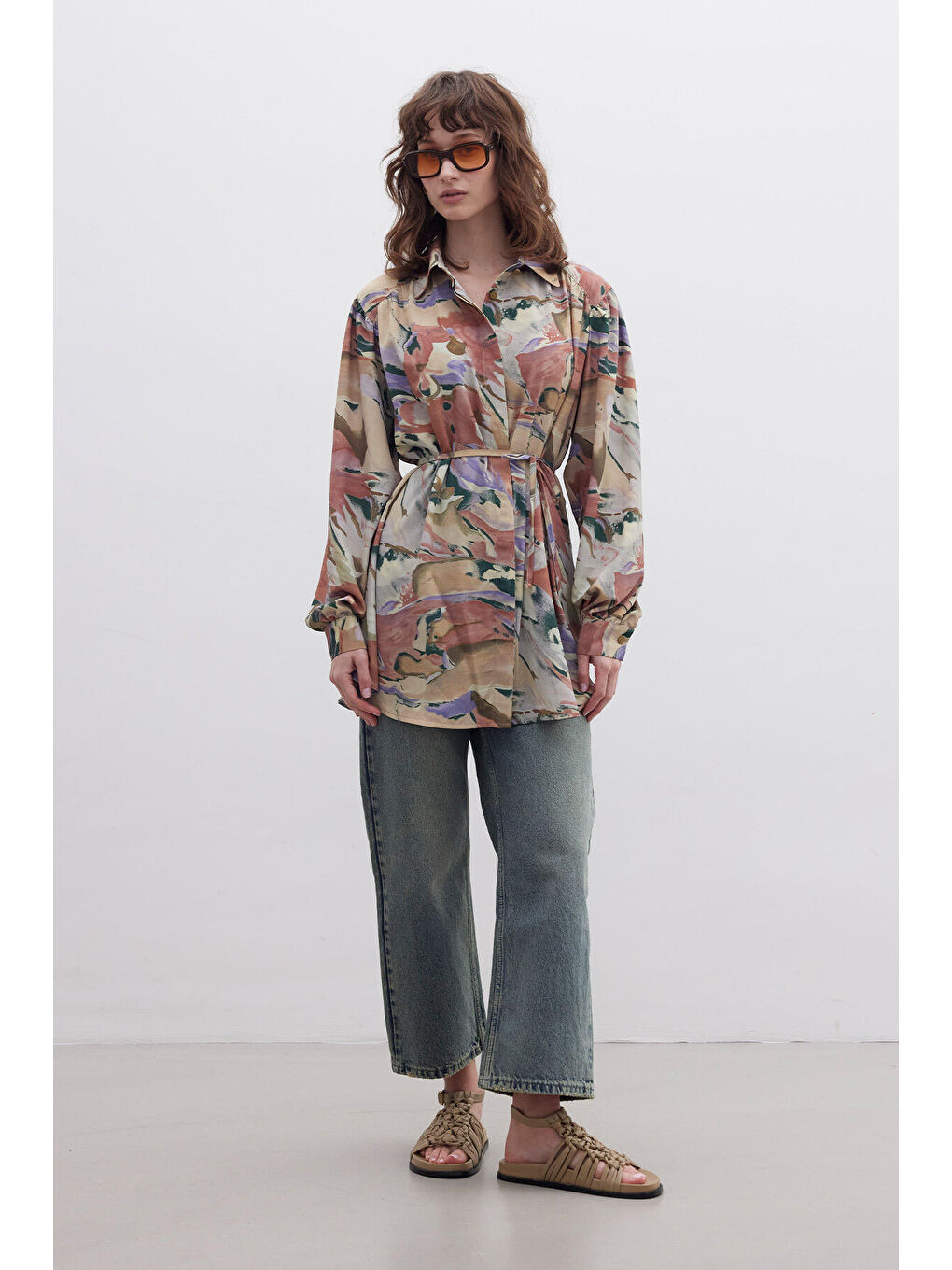 Pembe Desenli Gömlek Lush-2