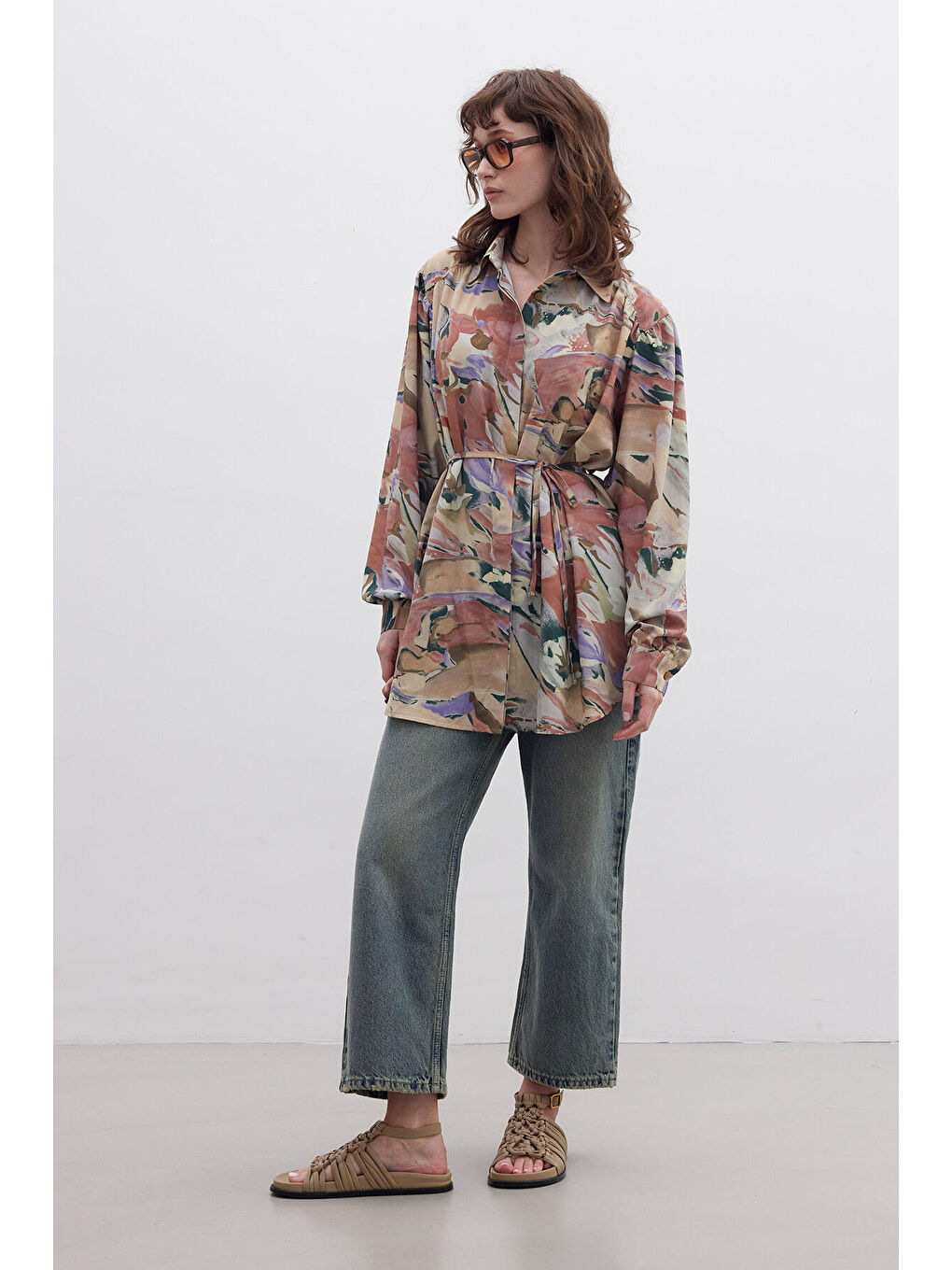 Pembe Desenli Gömlek Lush-3