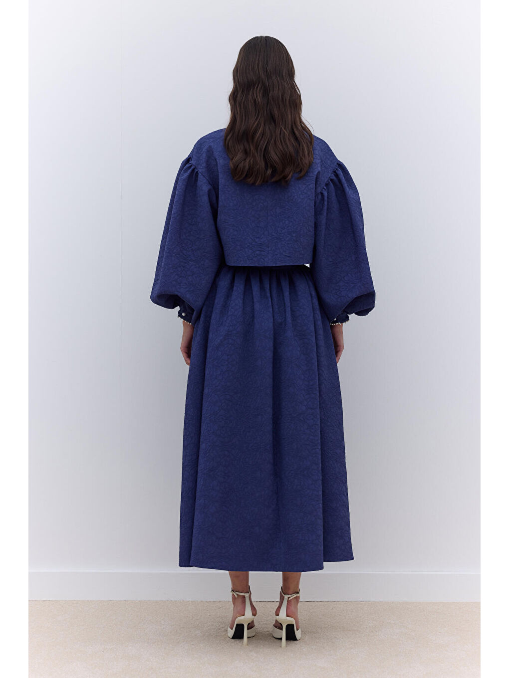 İnci Detaylı Abiye Bluz Gece Mavisi-4