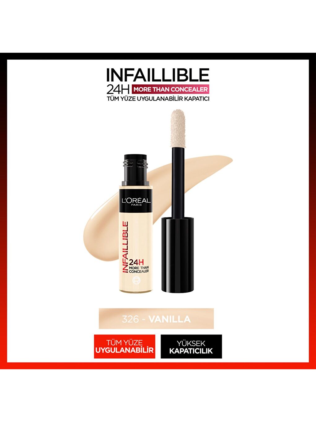 L'Oreal Paris Nude Infaillible Tüm Yüze Uygulanabilir Kapatıcı 326 Vanilla