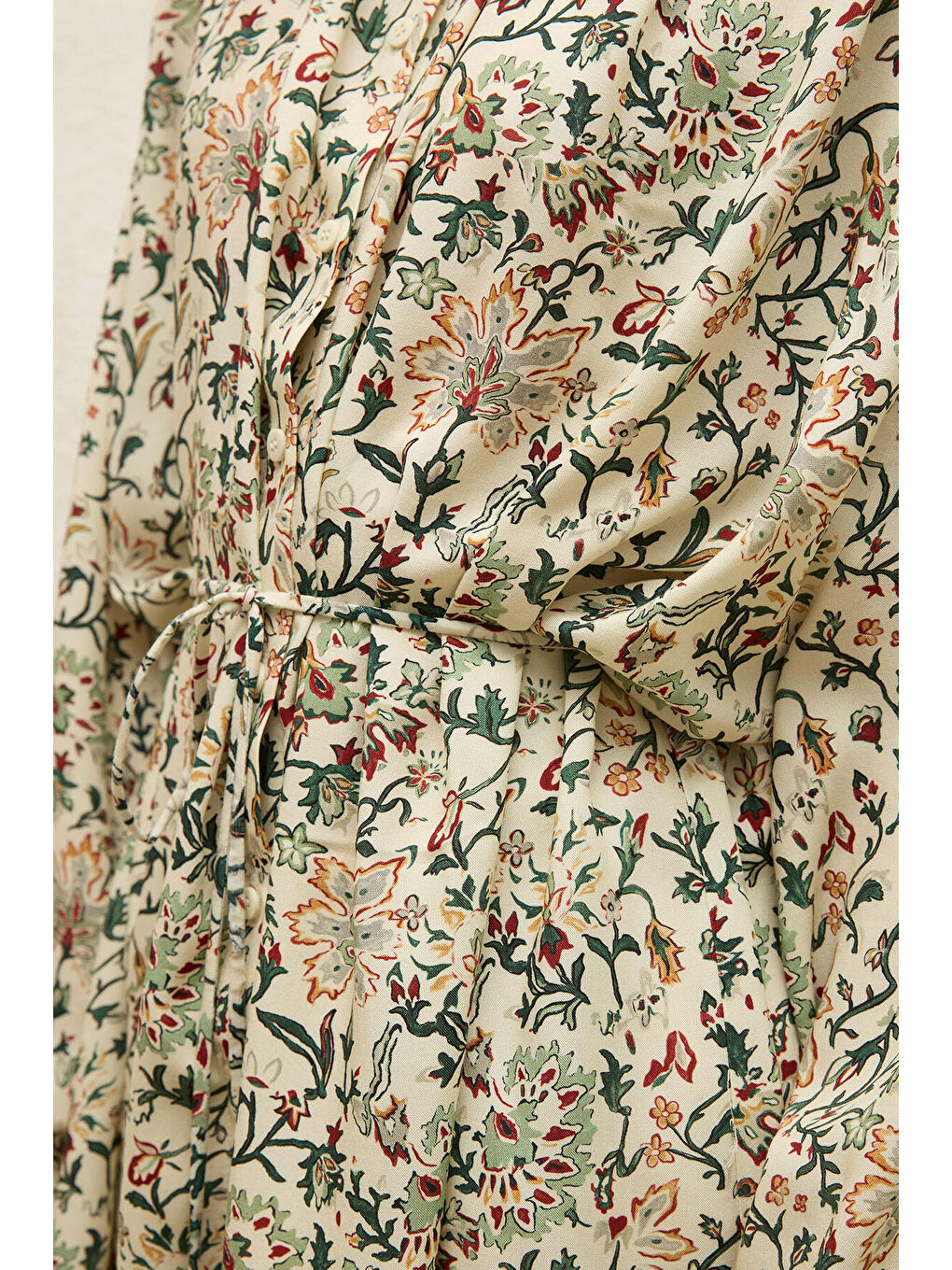 Bej Viskon Desenli Tunik-3