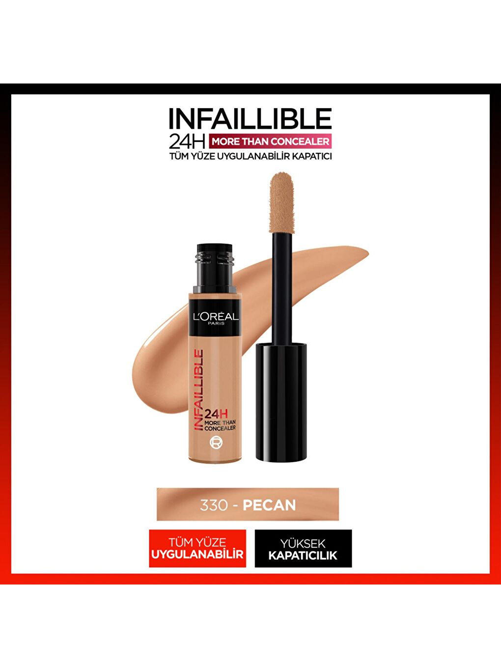 L'Oreal Paris Nude Infaillible Tüm Yüze Uygulanabilir Kapatıcı 330 Pecan