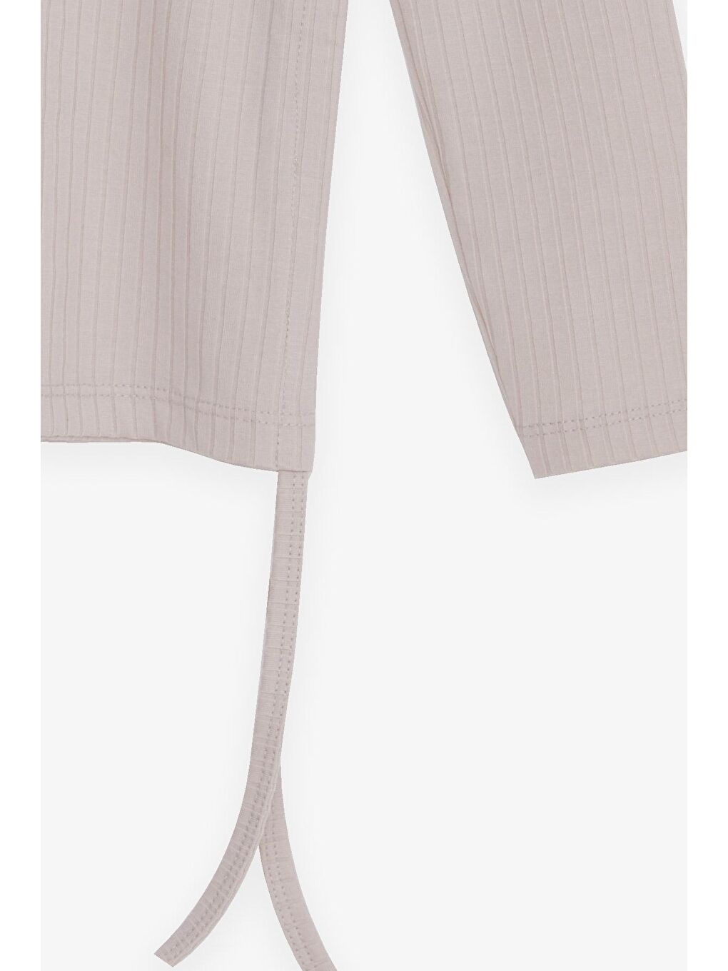 Kız Çocuk Uzun Kollu Tişört Yanları Büzgülü Bej (8-14 Yaş)-3