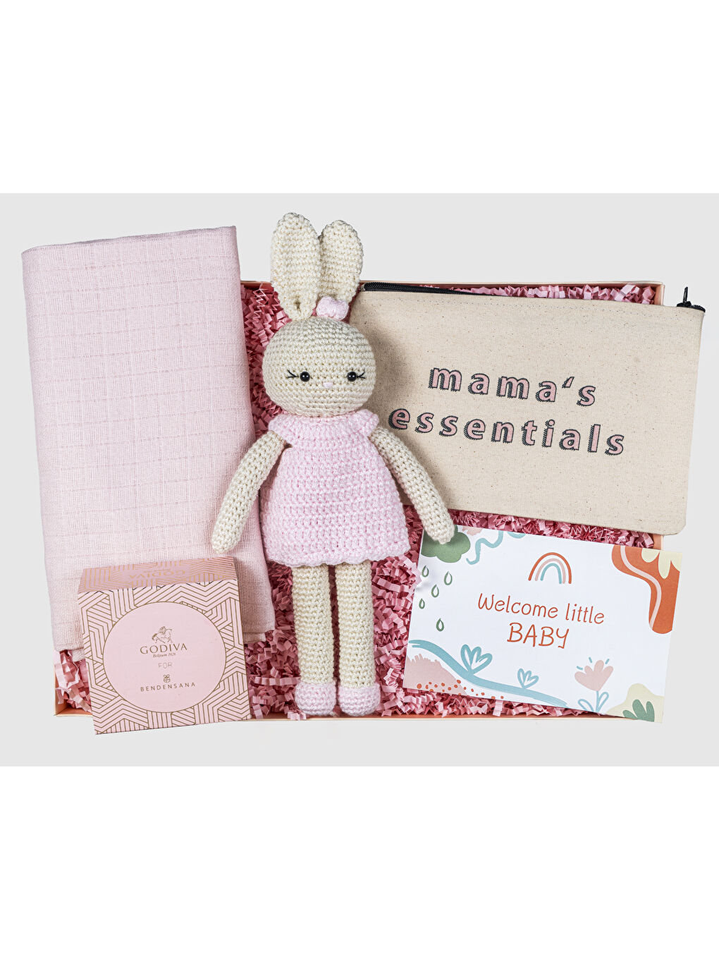 Pembe Hoşgeldin Tavşan Kız Bebek Hediye Kutusu