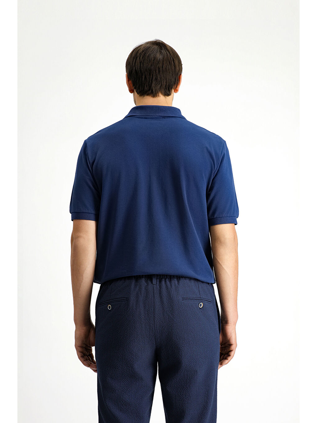 İndigo Regular Fit Pamuk Nakışlı Cepli Kıvrılmaz Polo Yaka Tişört-3