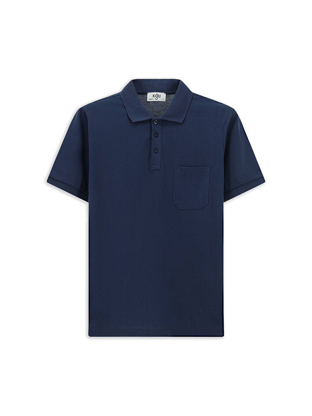 İndigo Regular Fit Pamuk Nakışlı Cepli Kıvrılmaz Polo Yaka Tişört-4