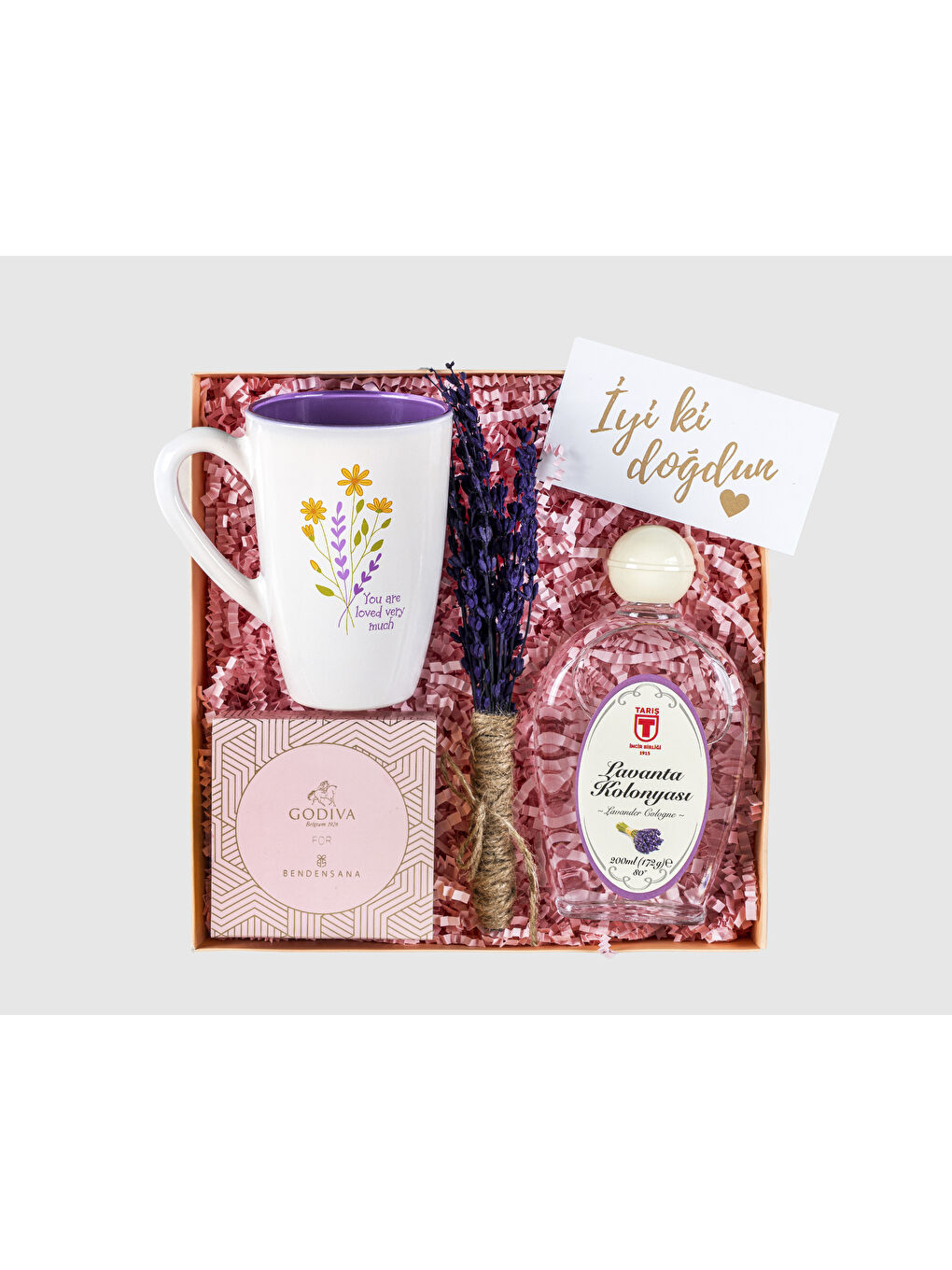 Pembe Lavanta Esintisi Doğum Günü Hediye Kutusu
